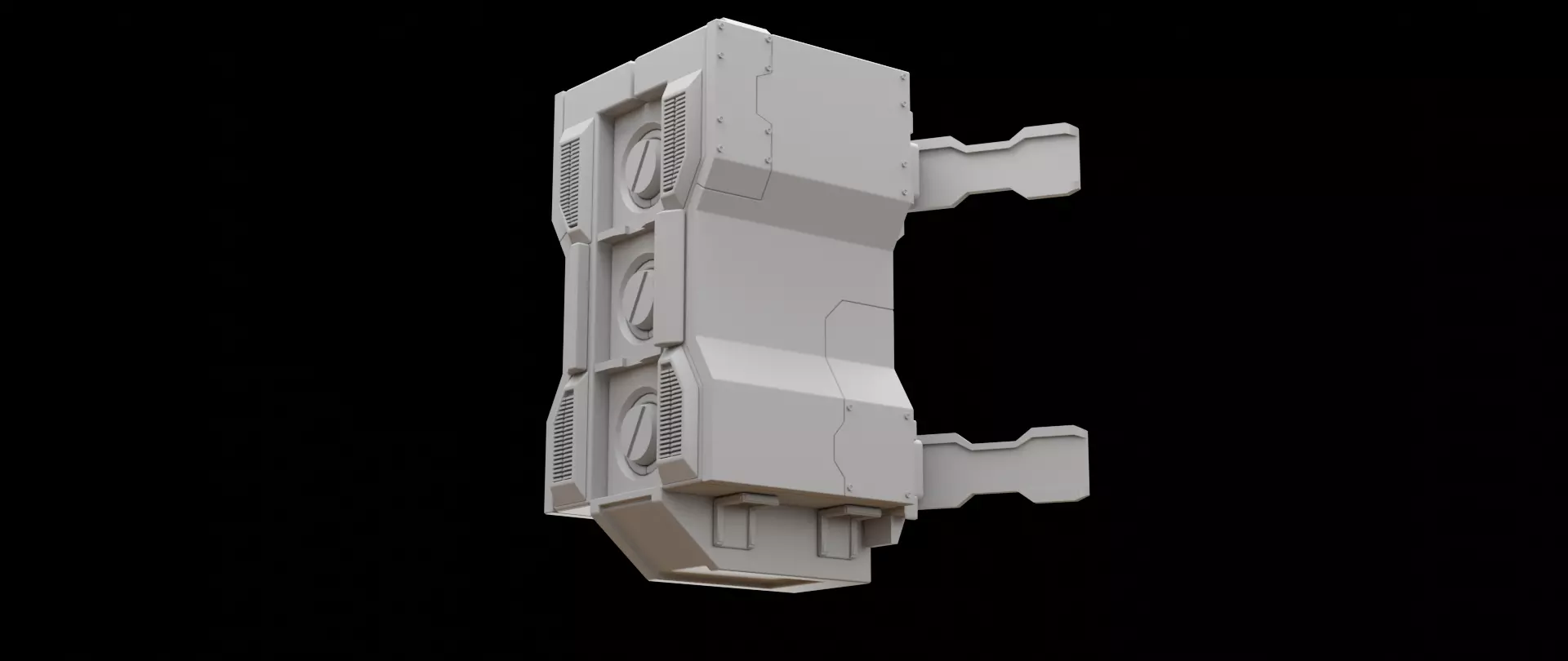Mecha hard surface missile launcher 3D model_0