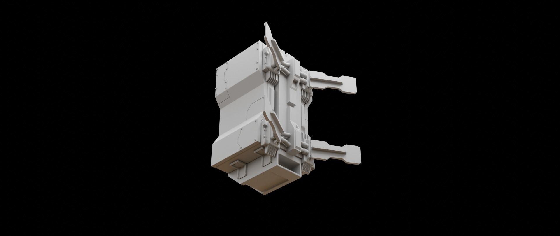 Mecha hard surface missile launcher 3D model_12
