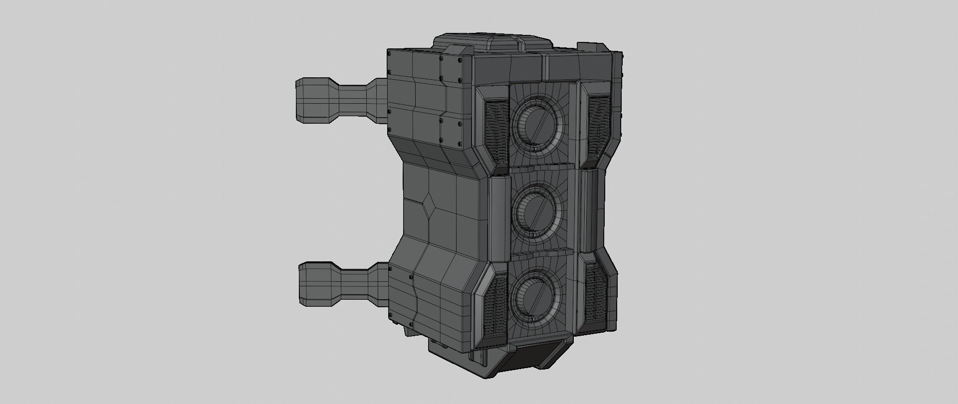 Mecha hard surface missile launcher 3D model_16