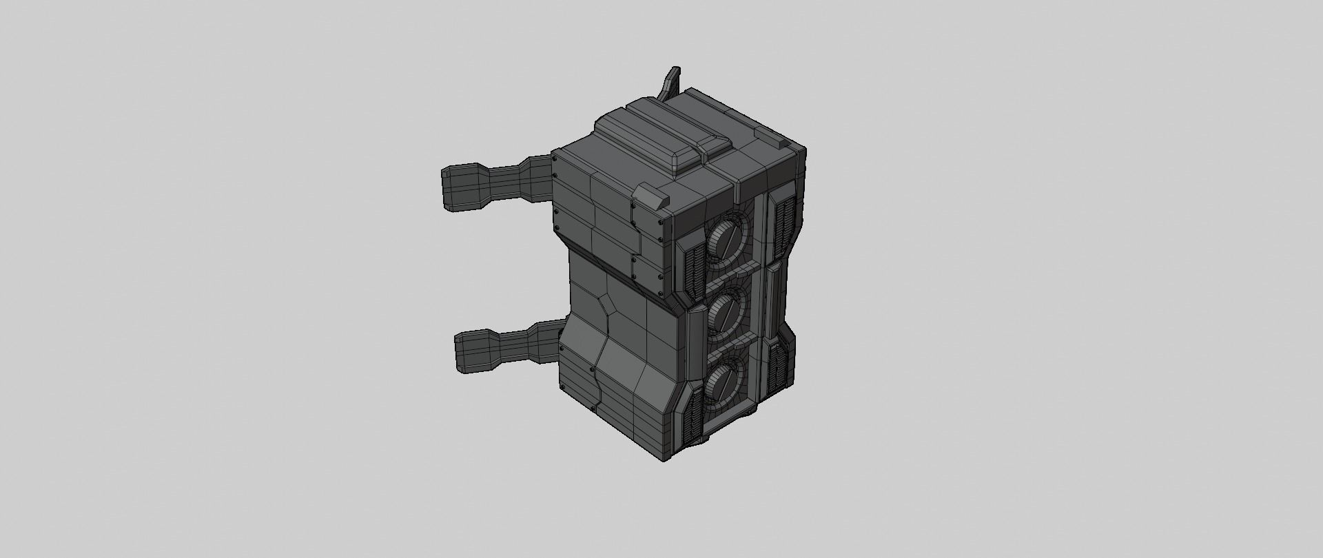 Mecha hard surface missile launcher 3D model_17
