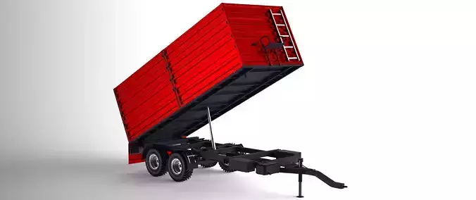 TRACTOR TRAILER Low-poly 3D model