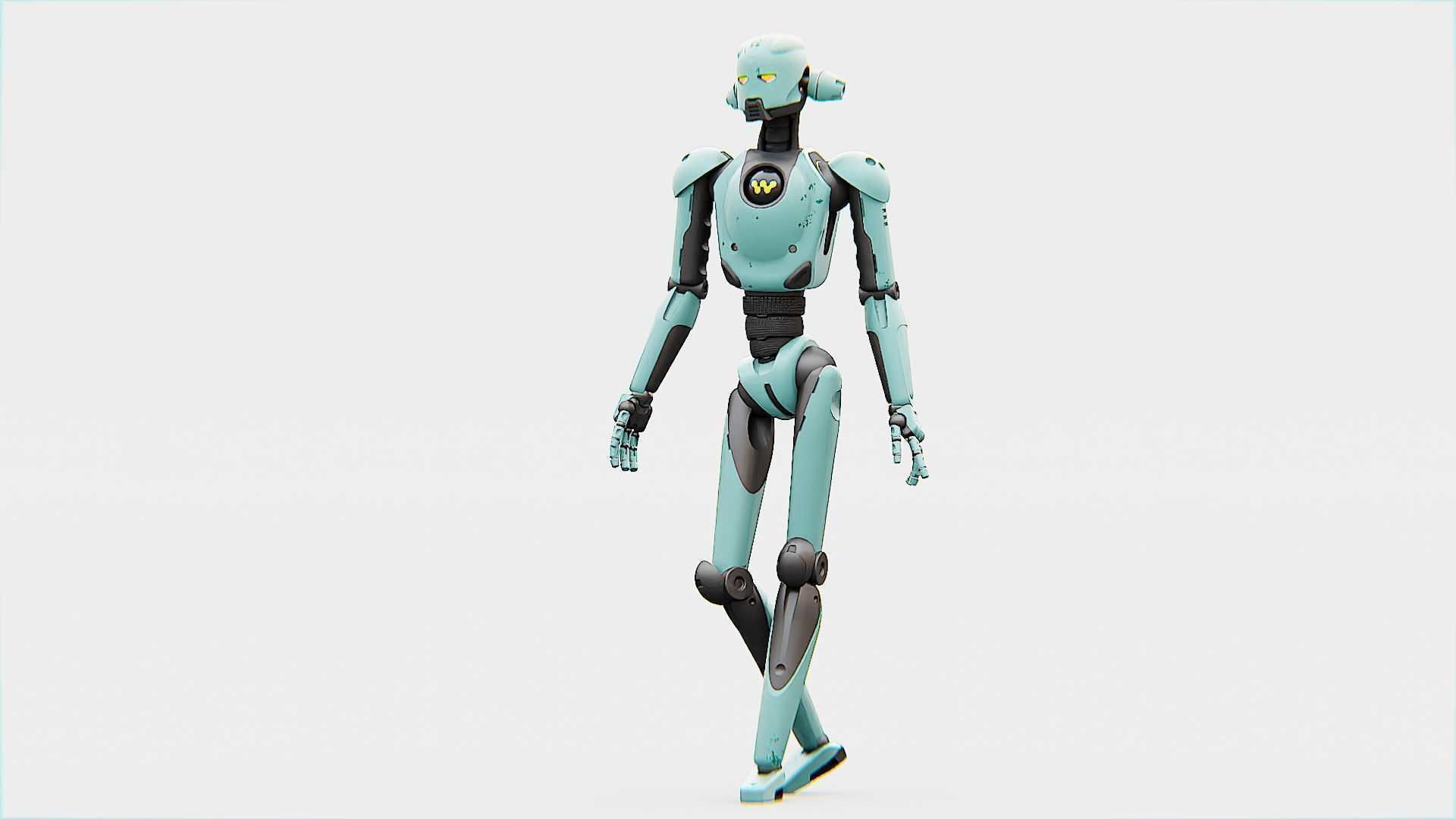 ANDROID JUNO FEMALE  RIGGED 3D model_22