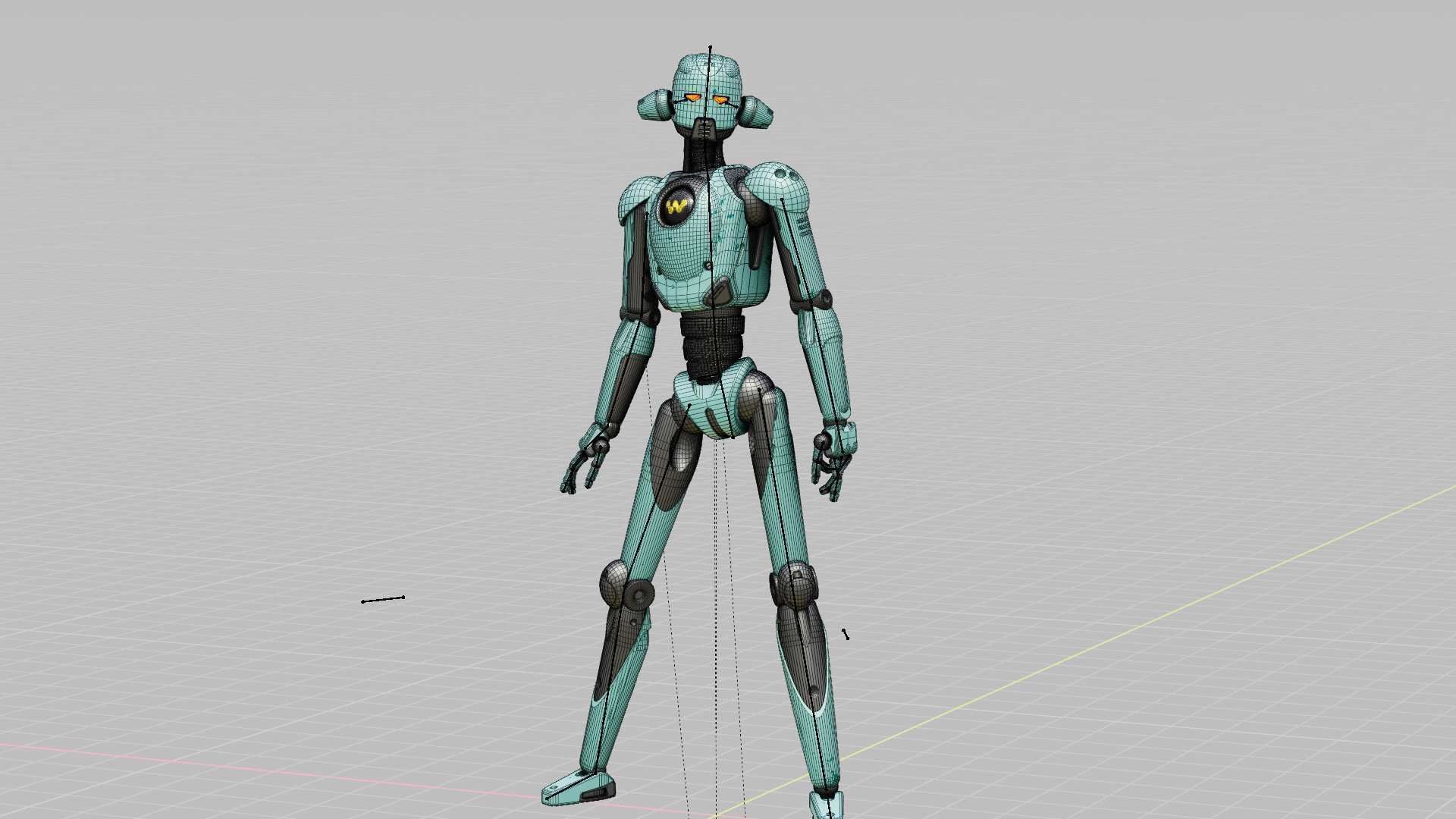 ANDROID JUNO FEMALE  RIGGED 3D model_35