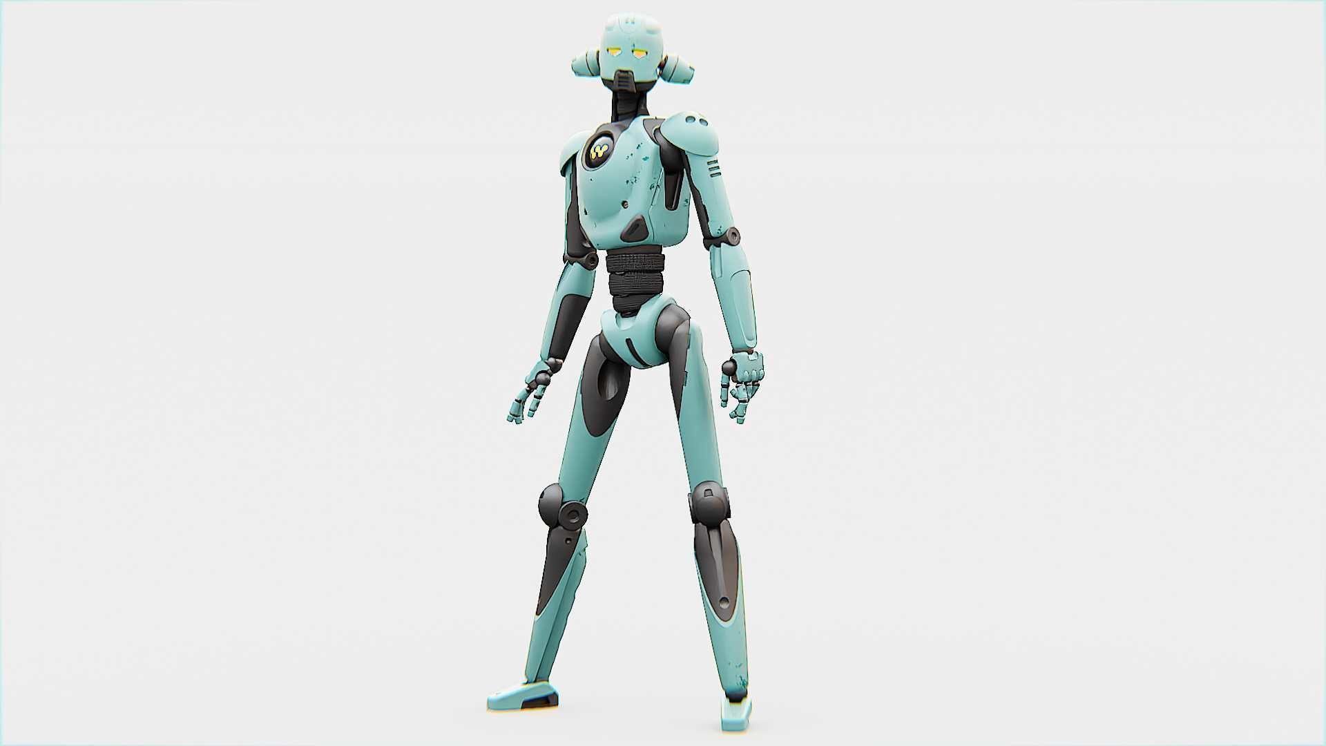 ANDROID JUNO FEMALE  RIGGED 3D model_3