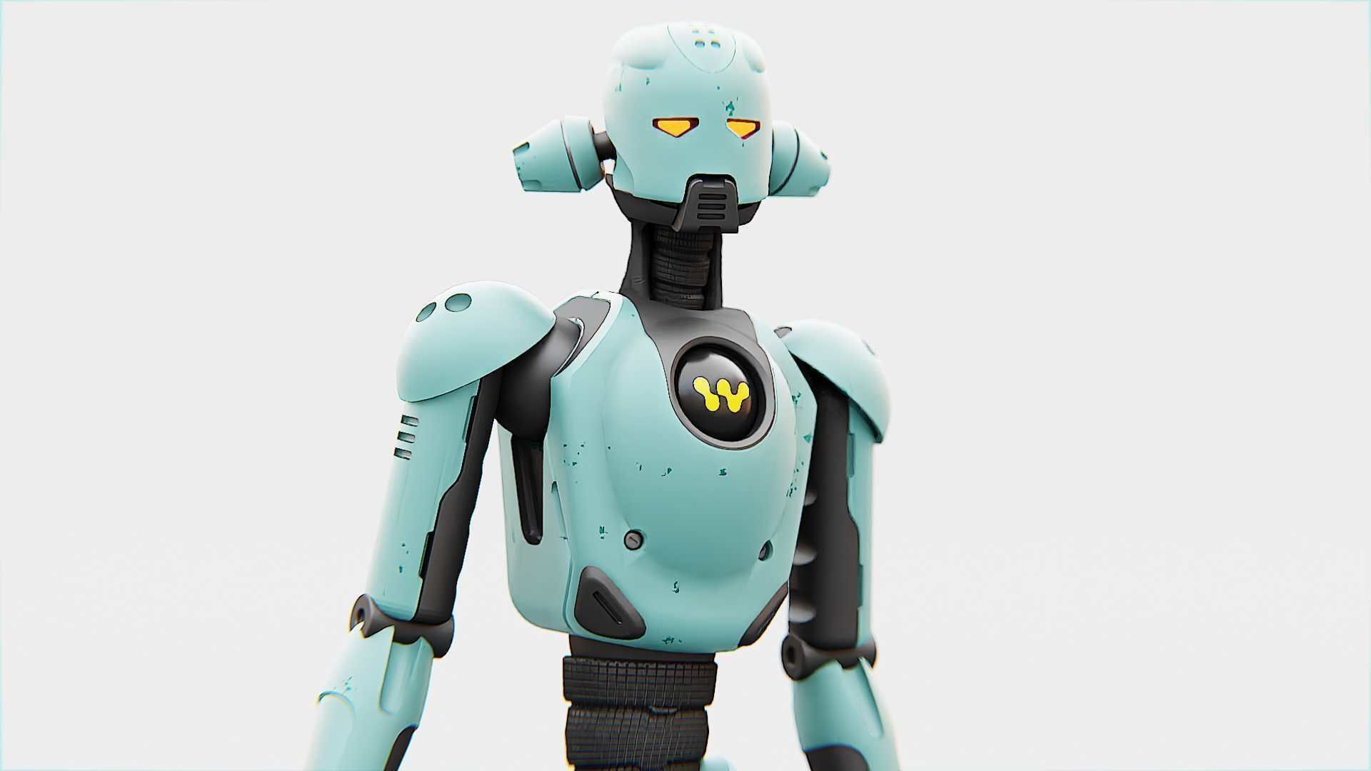 ANDROID JUNO FEMALE  RIGGED 3D model_21