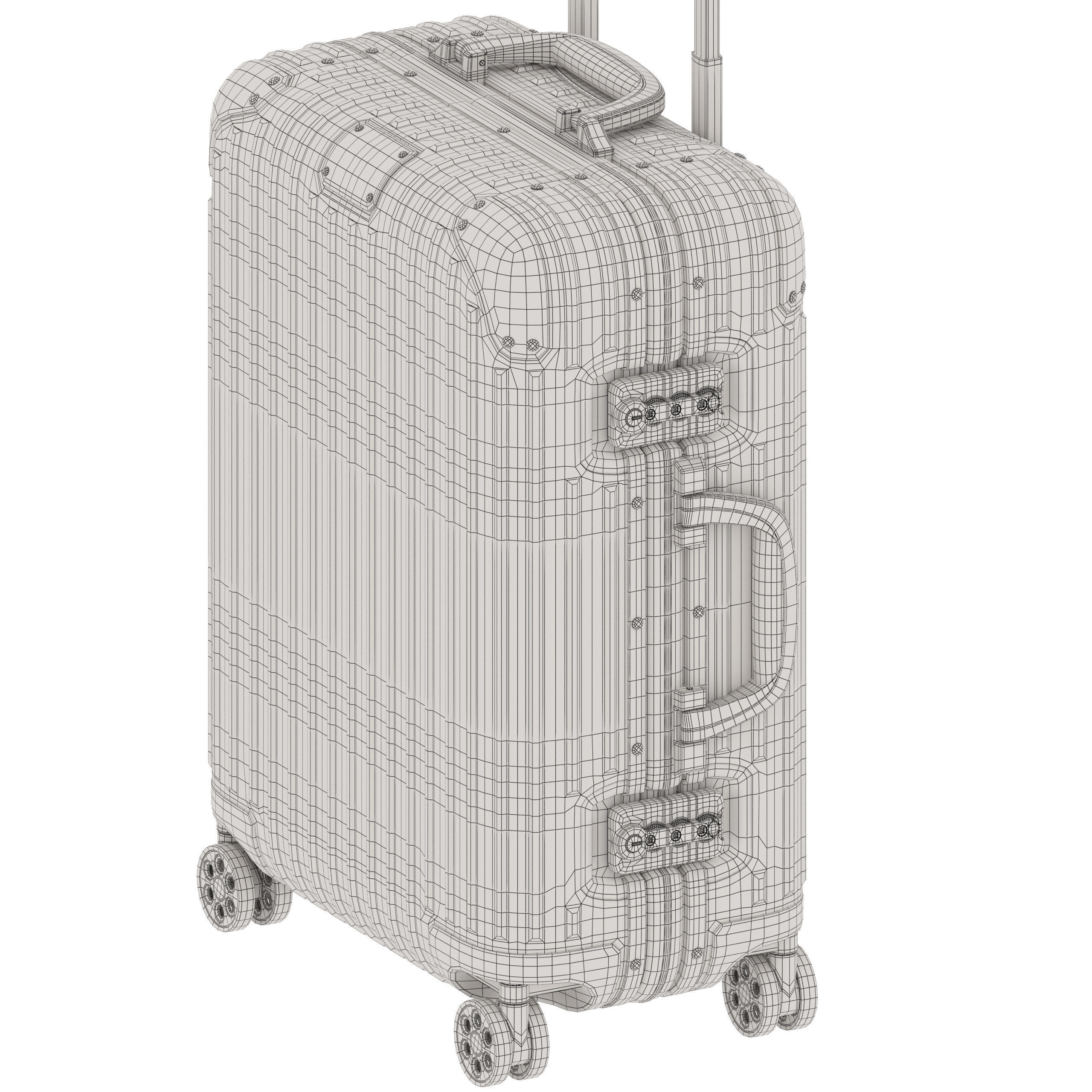 Rimowa Aluminium Luggage with Stickers PBR 4k Low-poly 3D model_9