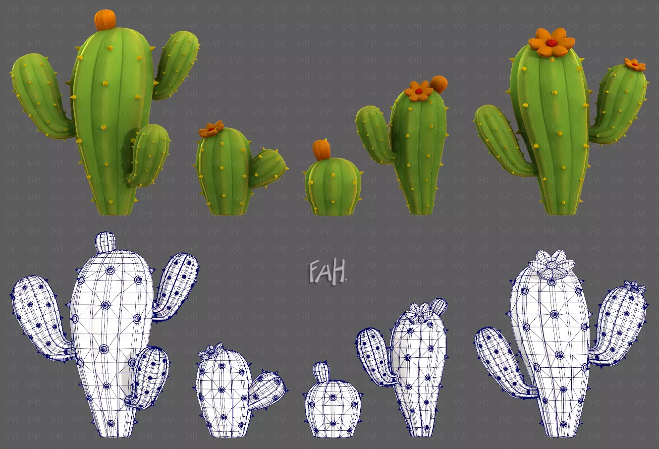 Trees Cartoon V42 3D model