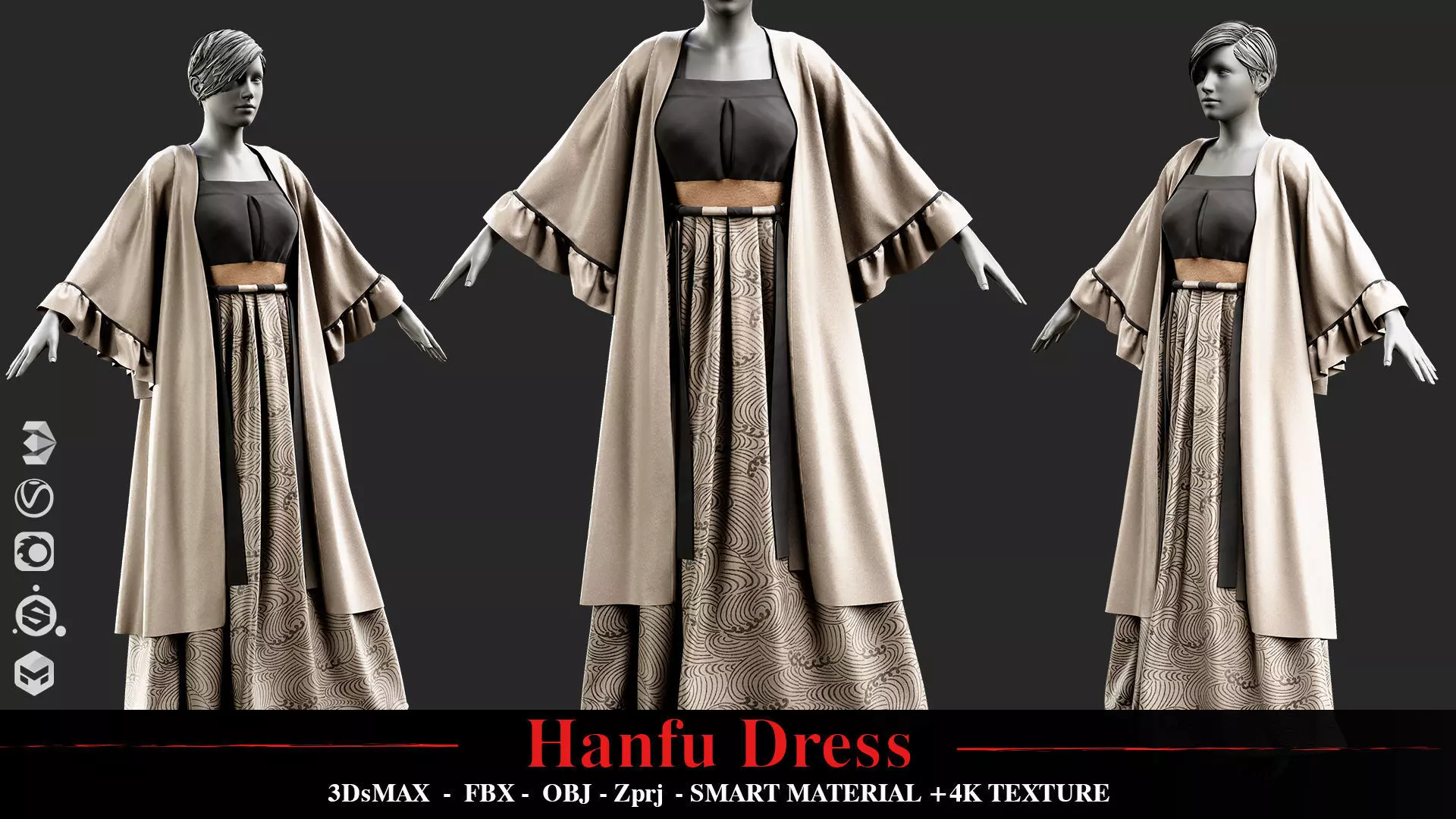 Hanfu Dress 3D model
