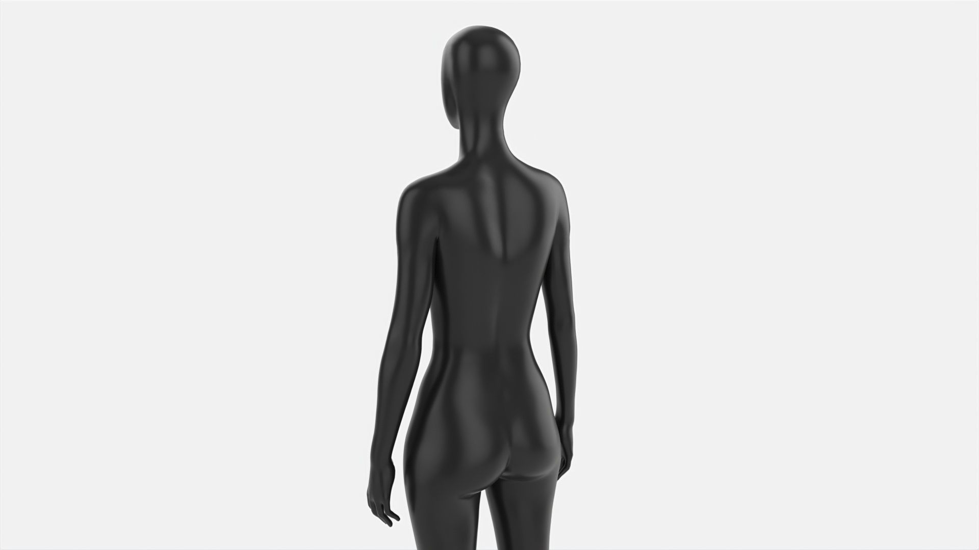 Female mannequin black plastic full length 3D model_3