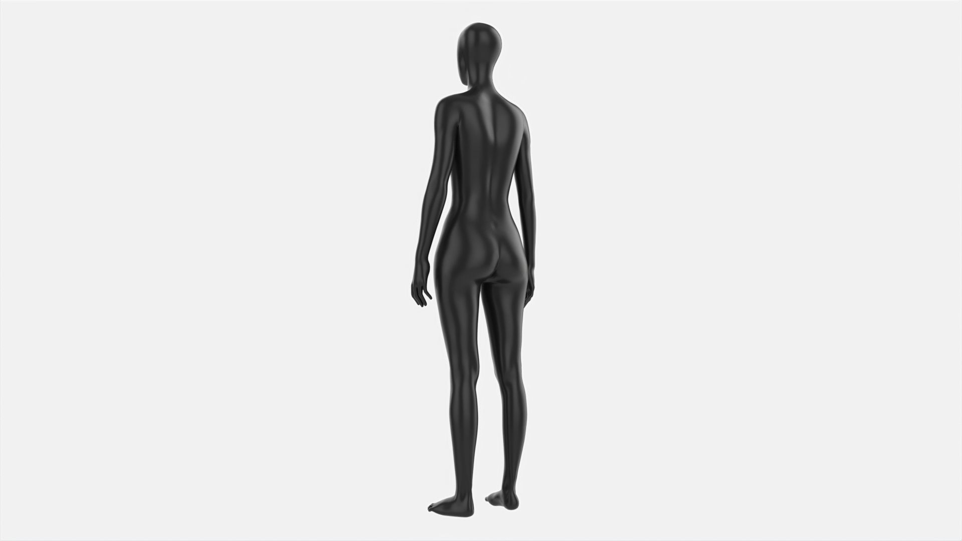 Female mannequin black plastic full length 3D model_2