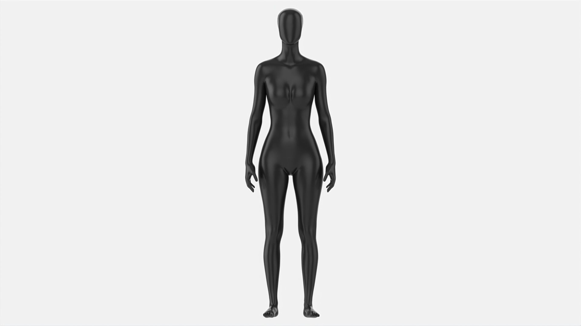 Female mannequin black plastic full length 3D model_5