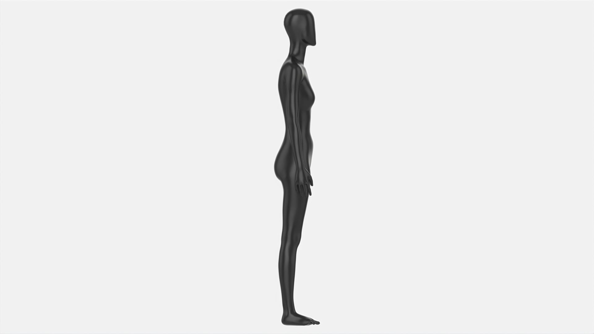 Female mannequin black plastic full length 3D model_6
