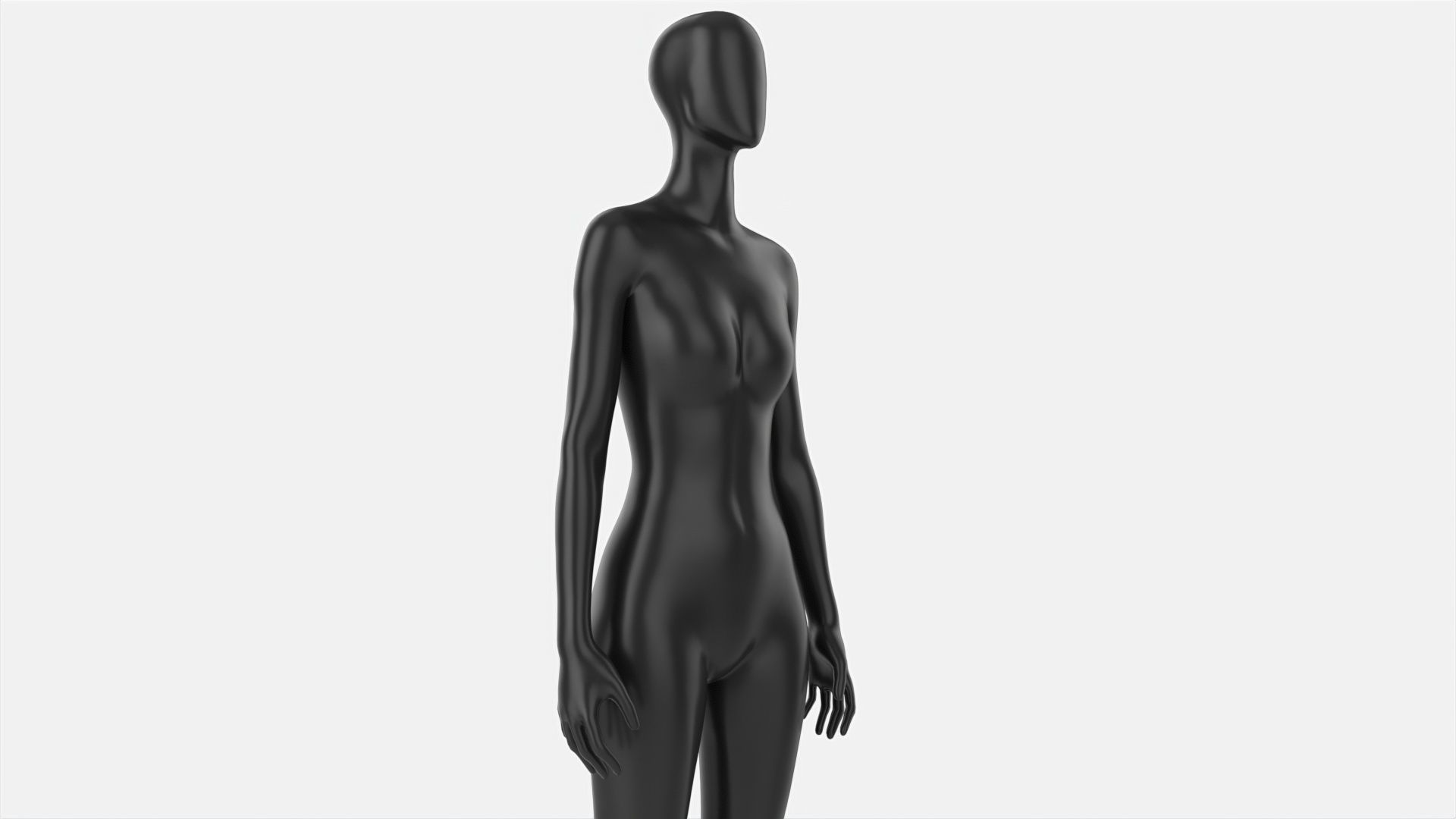 Female mannequin black plastic full length 3D model_4