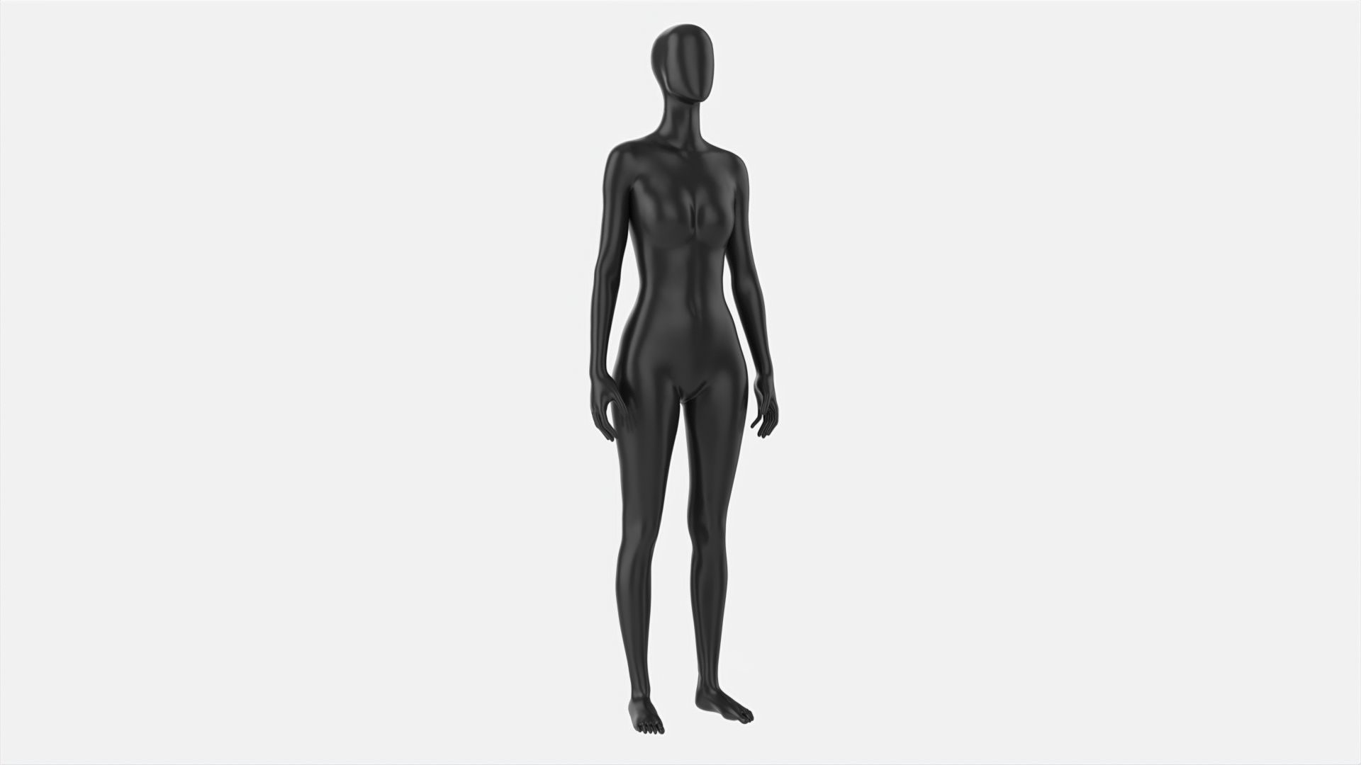 Female mannequin black plastic full length 3D model_1