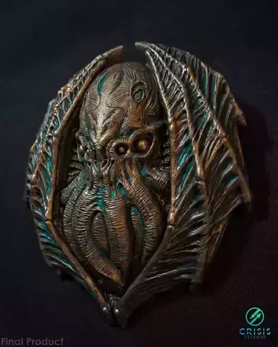 Cthulhu ancient medallion for 3d Print Model 3D print model