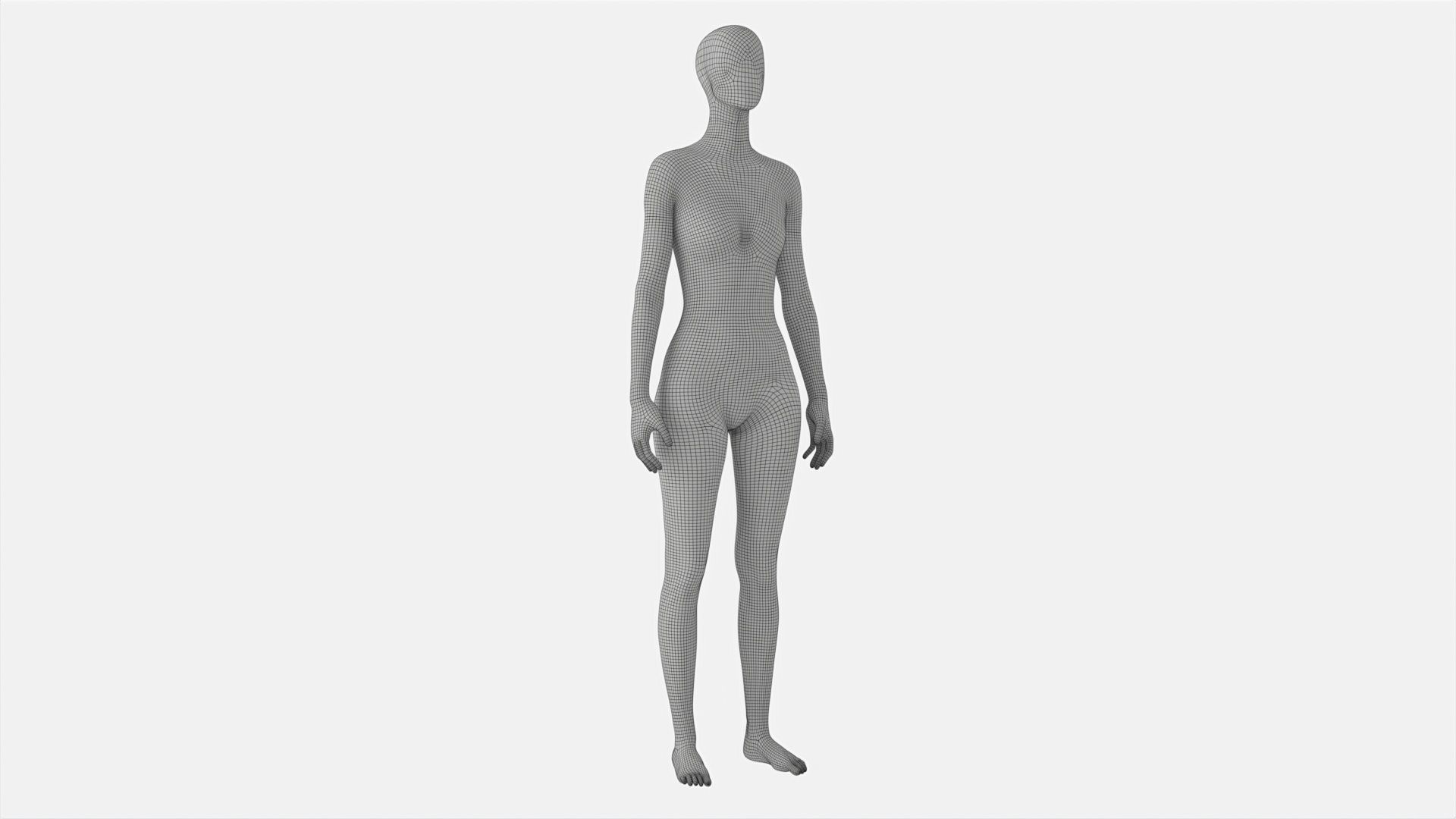 Female mannequin wooden full length 3D model_7