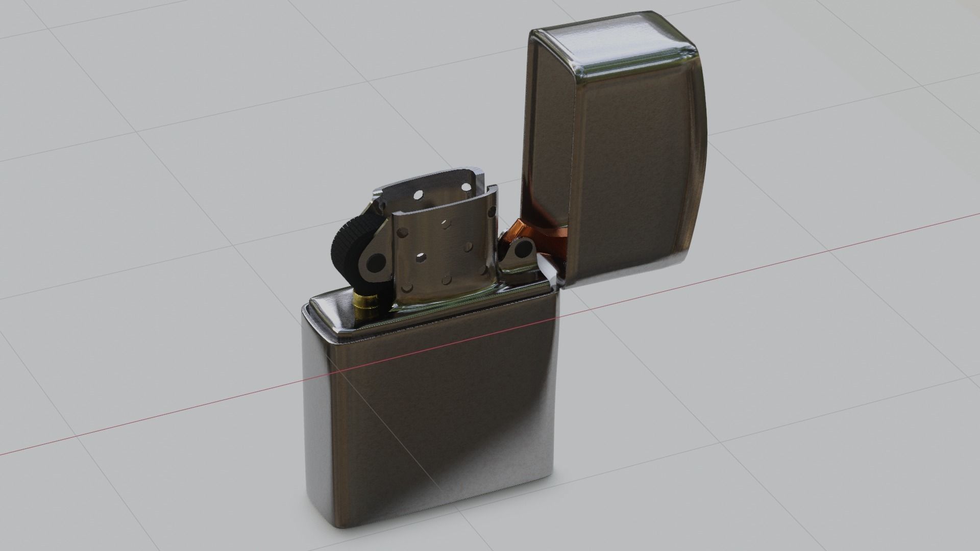 Zippo lighter 3D model_2