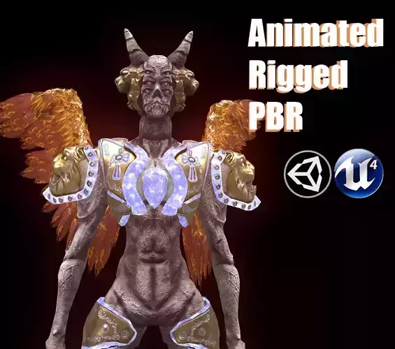 Angel 02 Cherubim Low Poly 3D Model Game Ready Low-poly 3D model