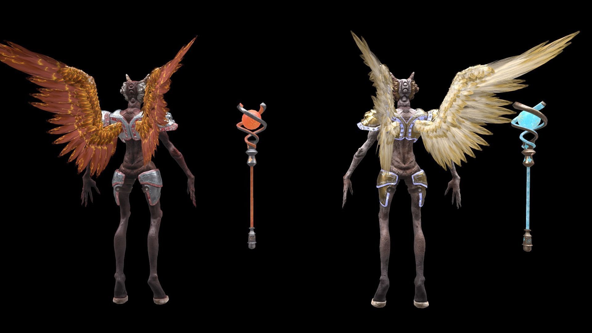 Angel 02 Cherubim Low Poly 3D Model Game Ready Low-poly 3D model_19