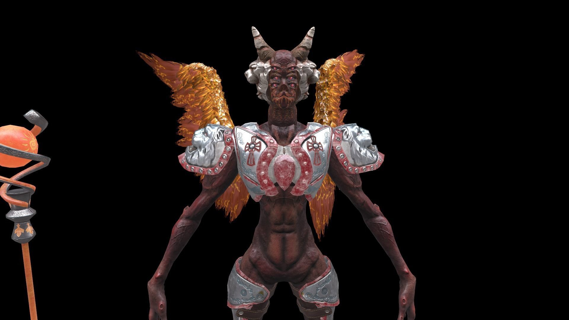 Angel 02 Cherubim Low Poly 3D Model Game Ready Low-poly 3D model_16