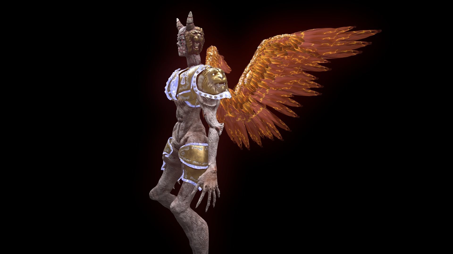 Angel 02 Cherubim Low Poly 3D Model Game Ready Low-poly 3D model_12