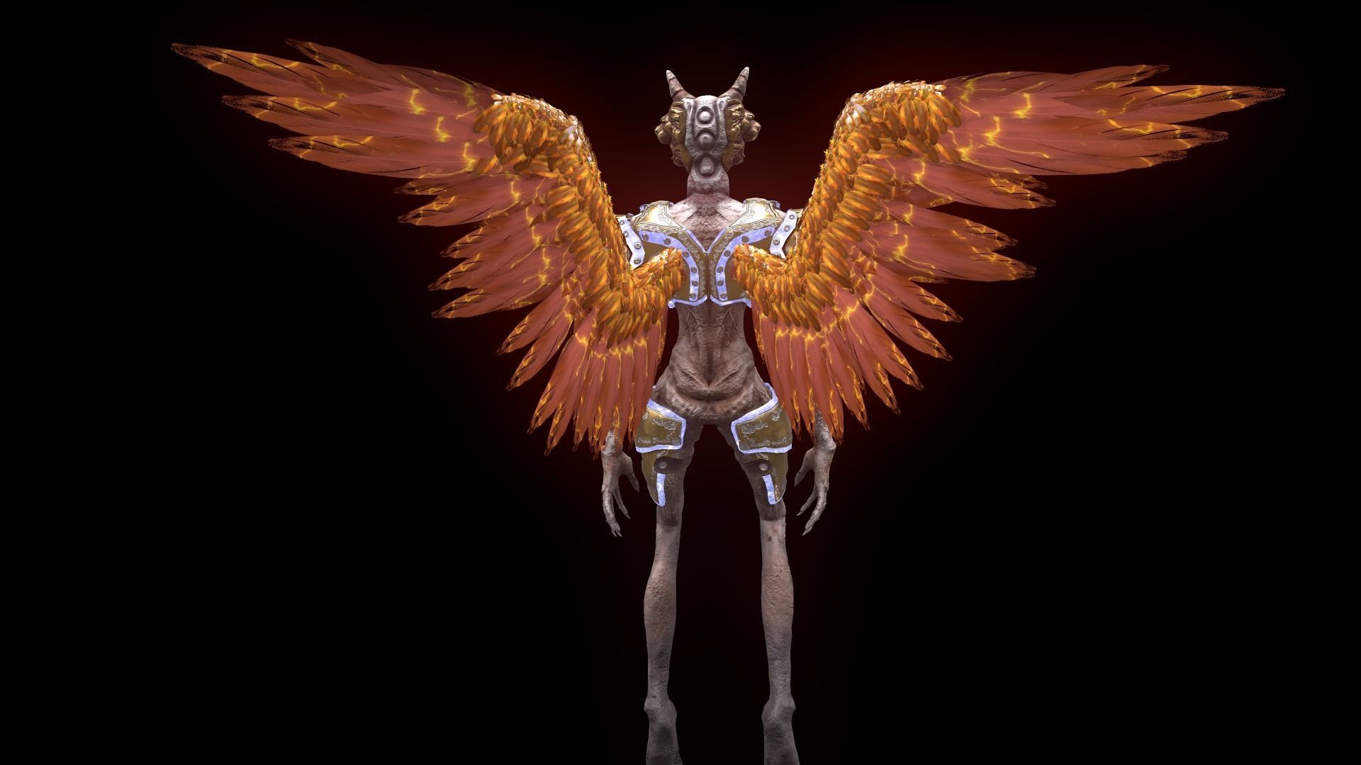 Angel 02 Cherubim Low Poly 3D Model Game Ready Low-poly 3D model_13