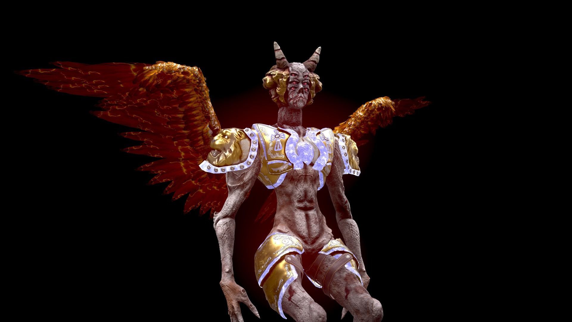 Angel 02 Cherubim Low Poly 3D Model Game Ready Low-poly 3D model_9