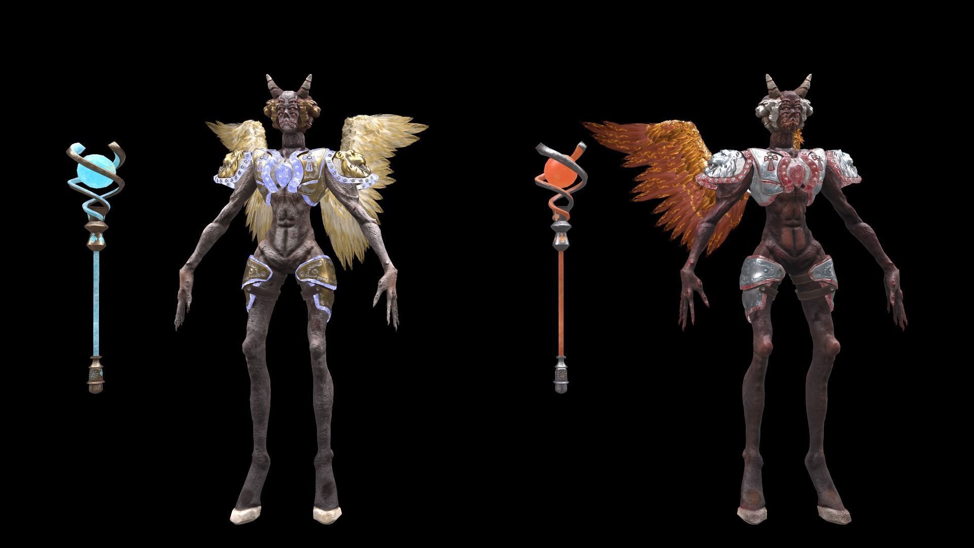 Angel 02 Cherubim Low Poly 3D Model Game Ready Low-poly 3D model_18