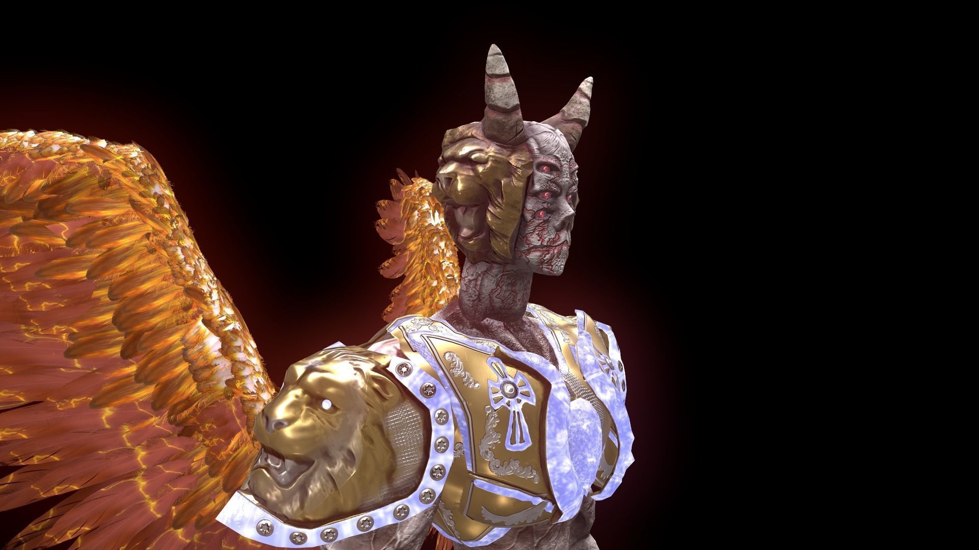 Angel 02 Cherubim Low Poly 3D Model Game Ready Low-poly 3D model_14