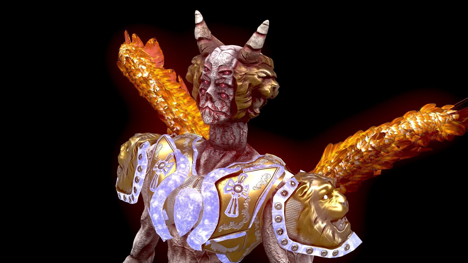 Angel 02 Cherubim Low Poly 3D Model Game Ready Low-poly 3D model_8