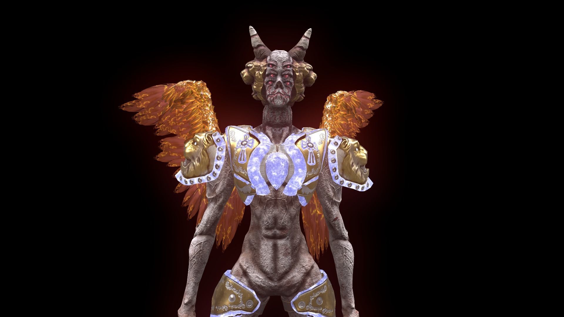 Angel 02 Cherubim Low Poly 3D Model Game Ready Low-poly 3D model_15