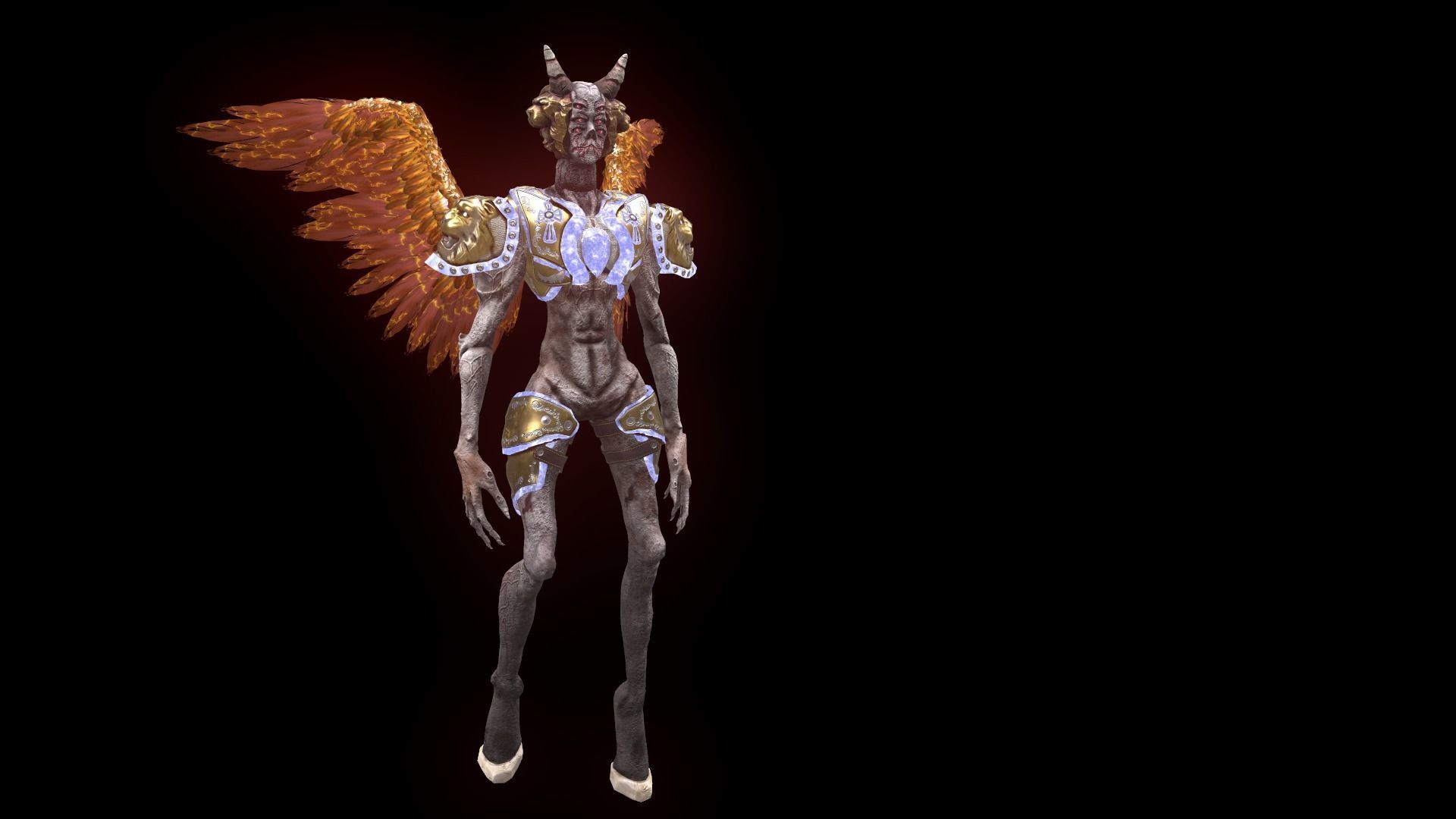 Angel 02 Cherubim Low Poly 3D Model Game Ready Low-poly 3D model_10