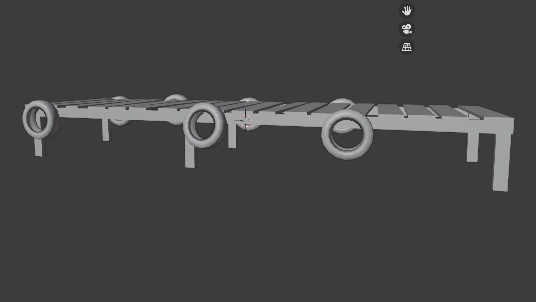 wood dock and tire Low-poly 3D model_3