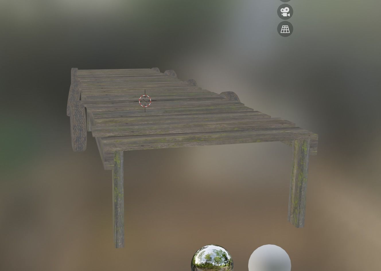 wood dock and tire Low-poly 3D model_1