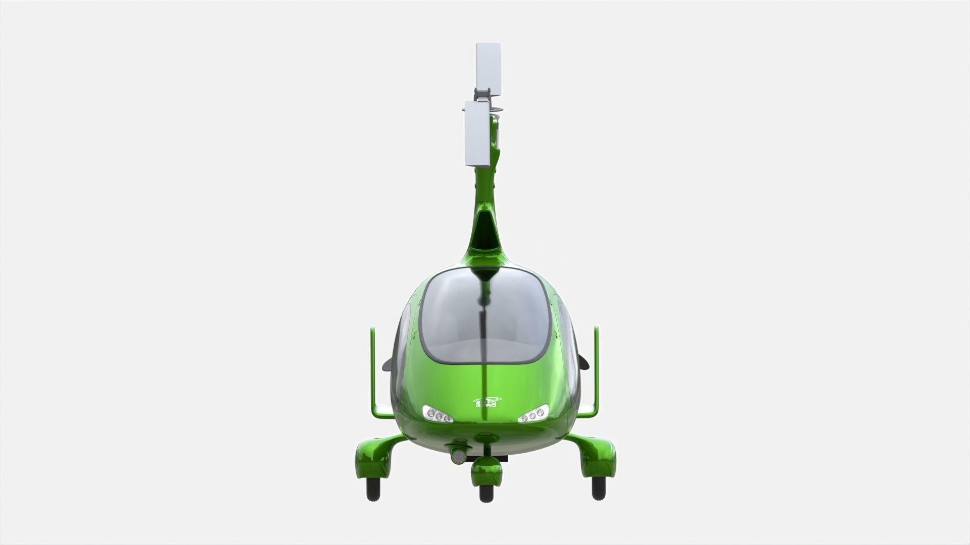 Gyroplane Autogyro Cavalon Green 3D model_2