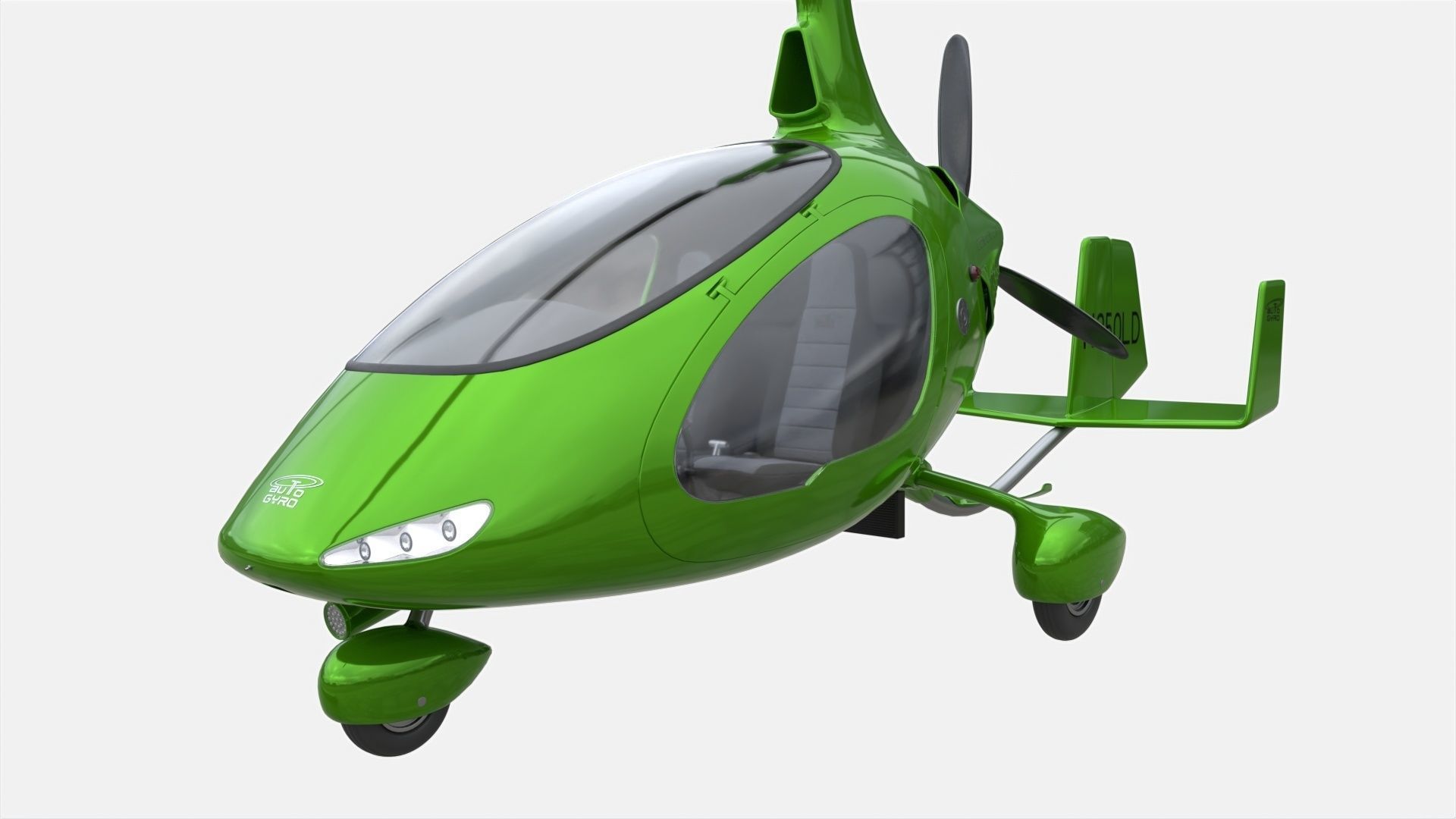 Gyroplane Autogyro Cavalon Green 3D model_8