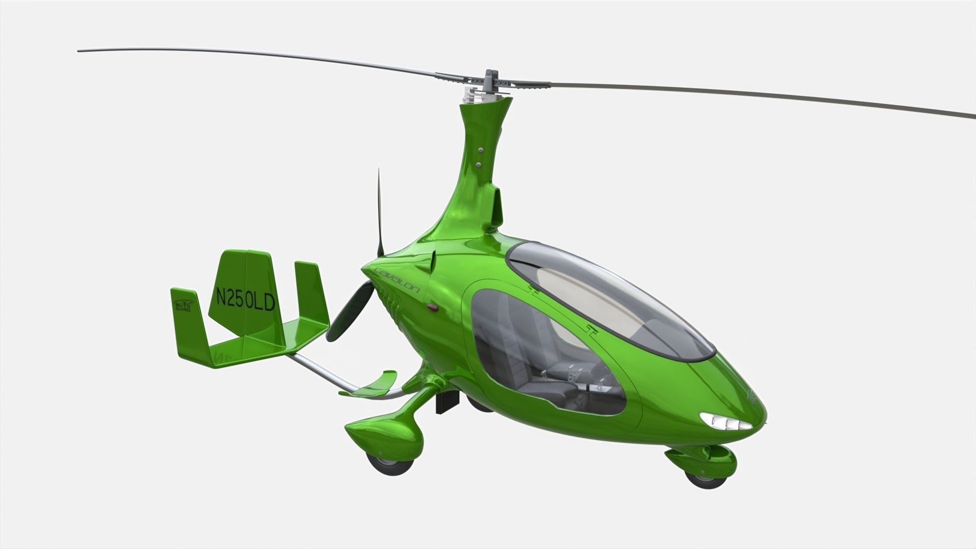 Gyroplane Autogyro Cavalon Green 3D model_1