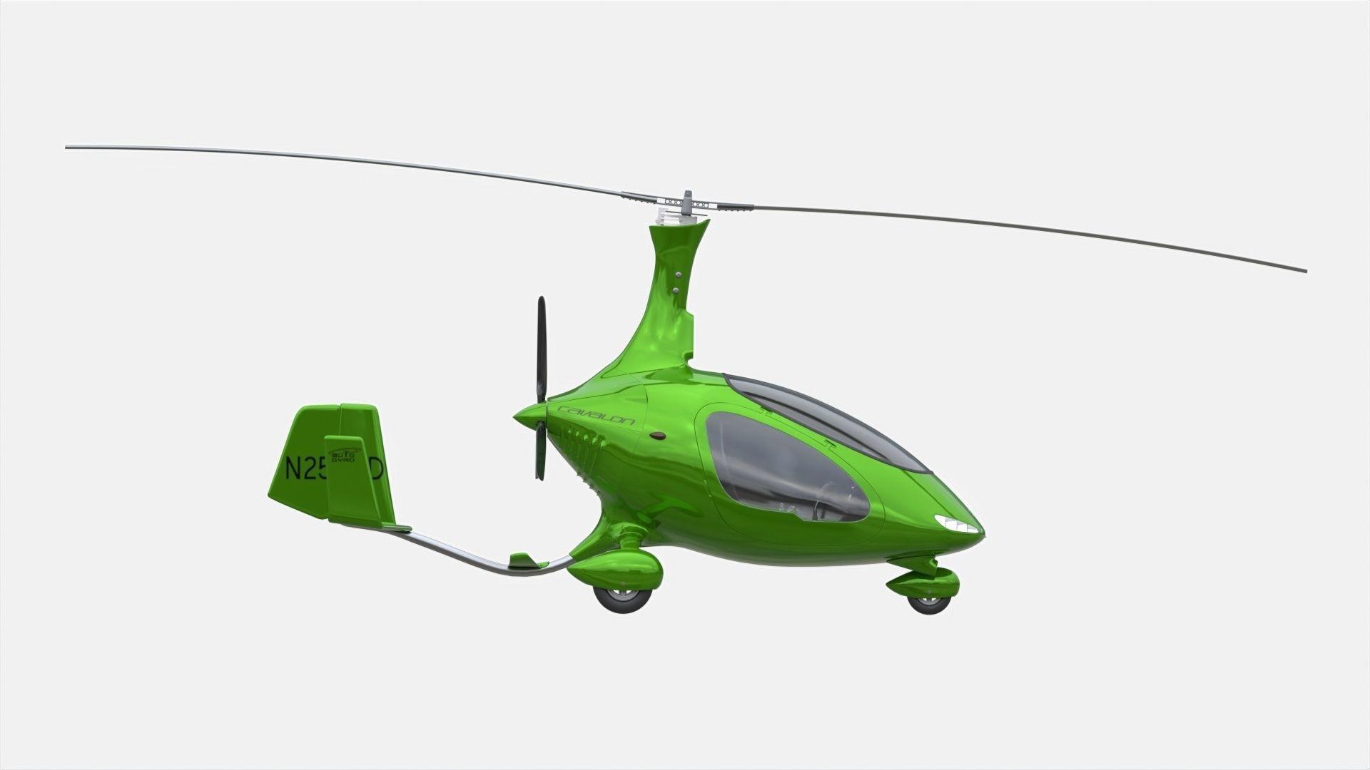 Gyroplane Autogyro Cavalon Green 3D model_3