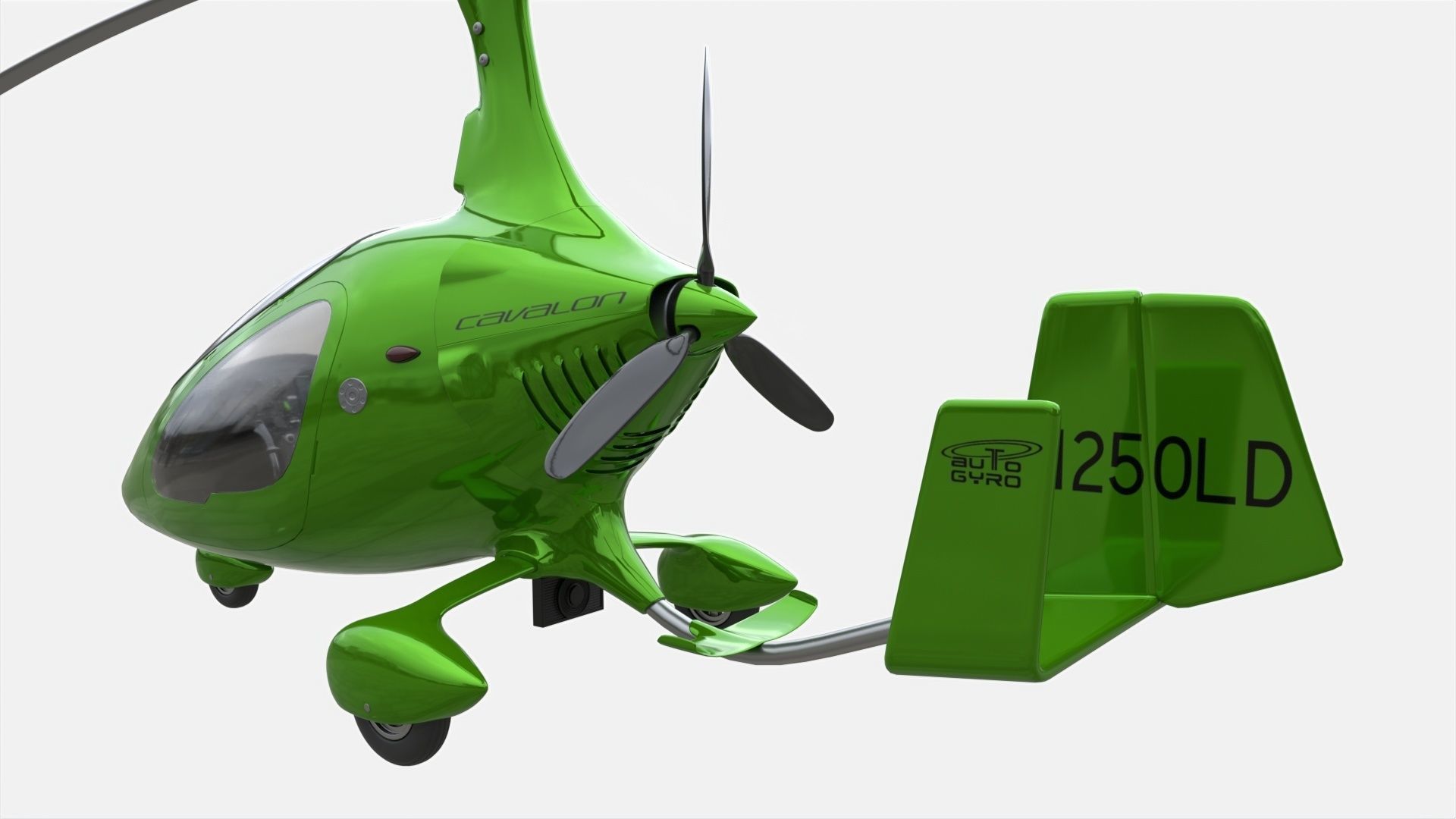 Gyroplane Autogyro Cavalon Green 3D model_4