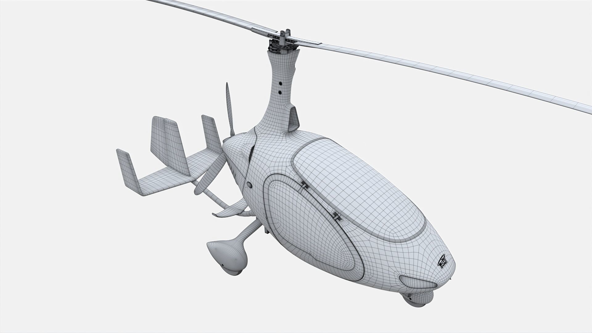 Gyroplane Autogyro Cavalon Green 3D model_14
