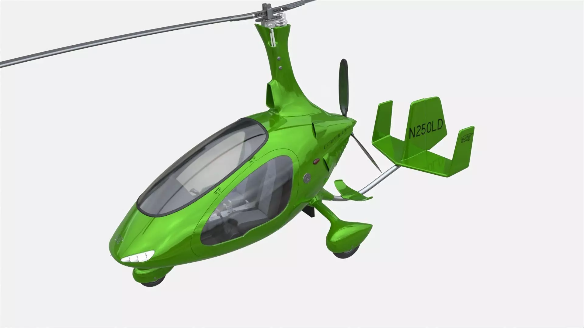 Gyroplane Autogyro Cavalon Green 3D model_0