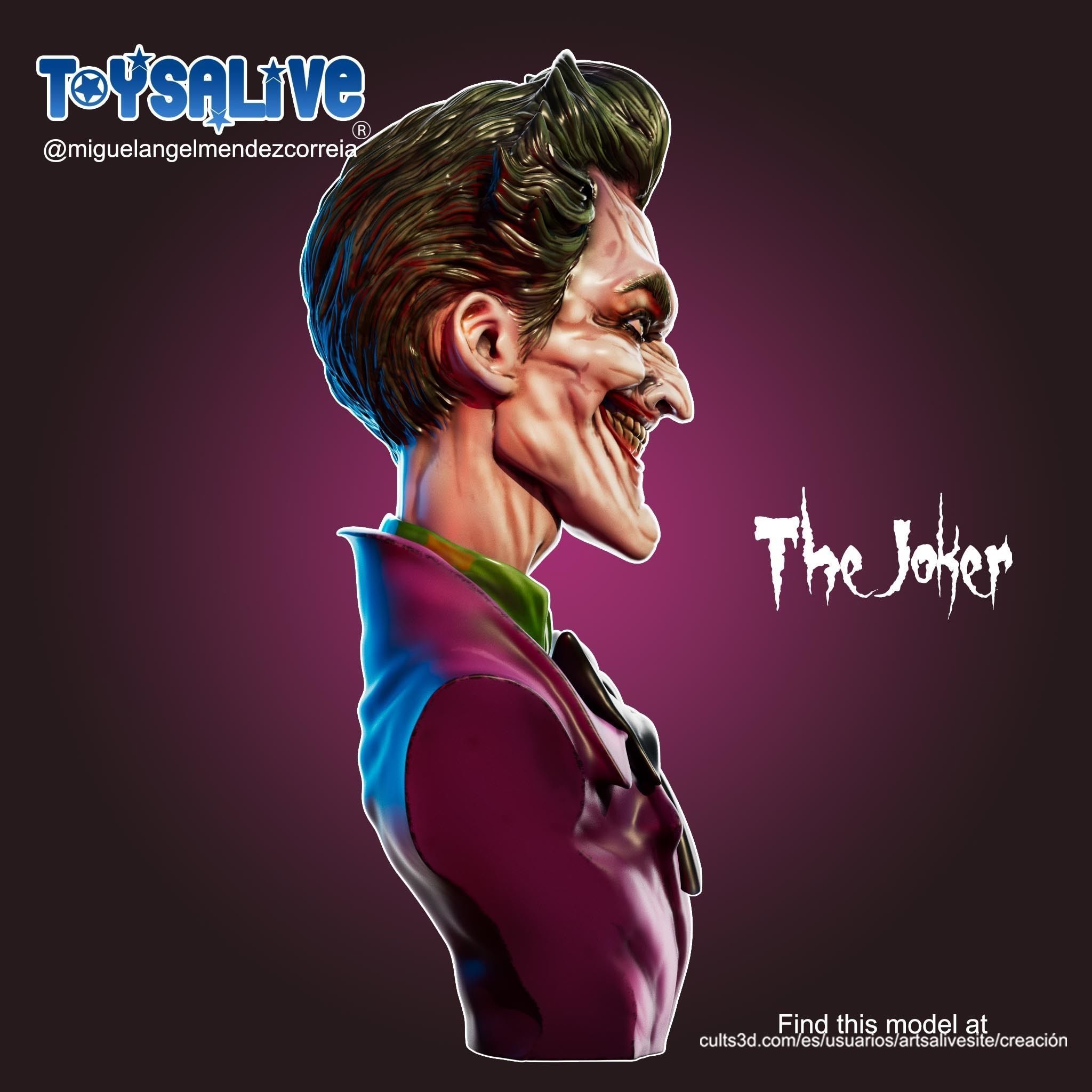THE JOKER BUST 3D print model_3