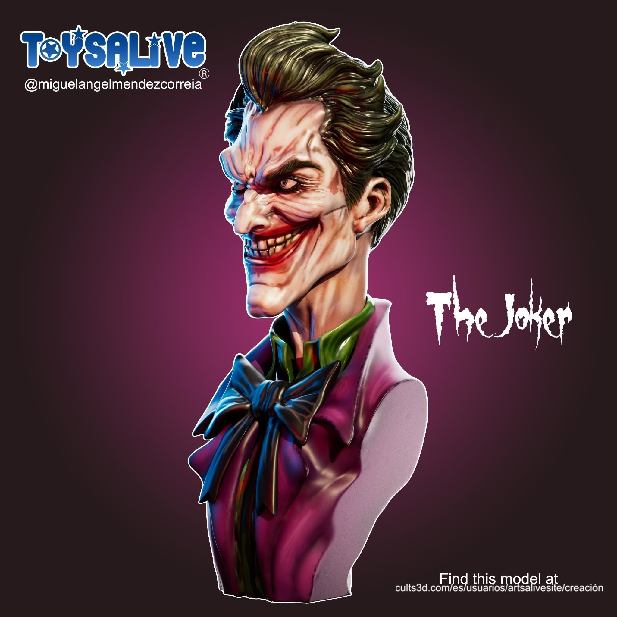 THE JOKER BUST 3D print model_4