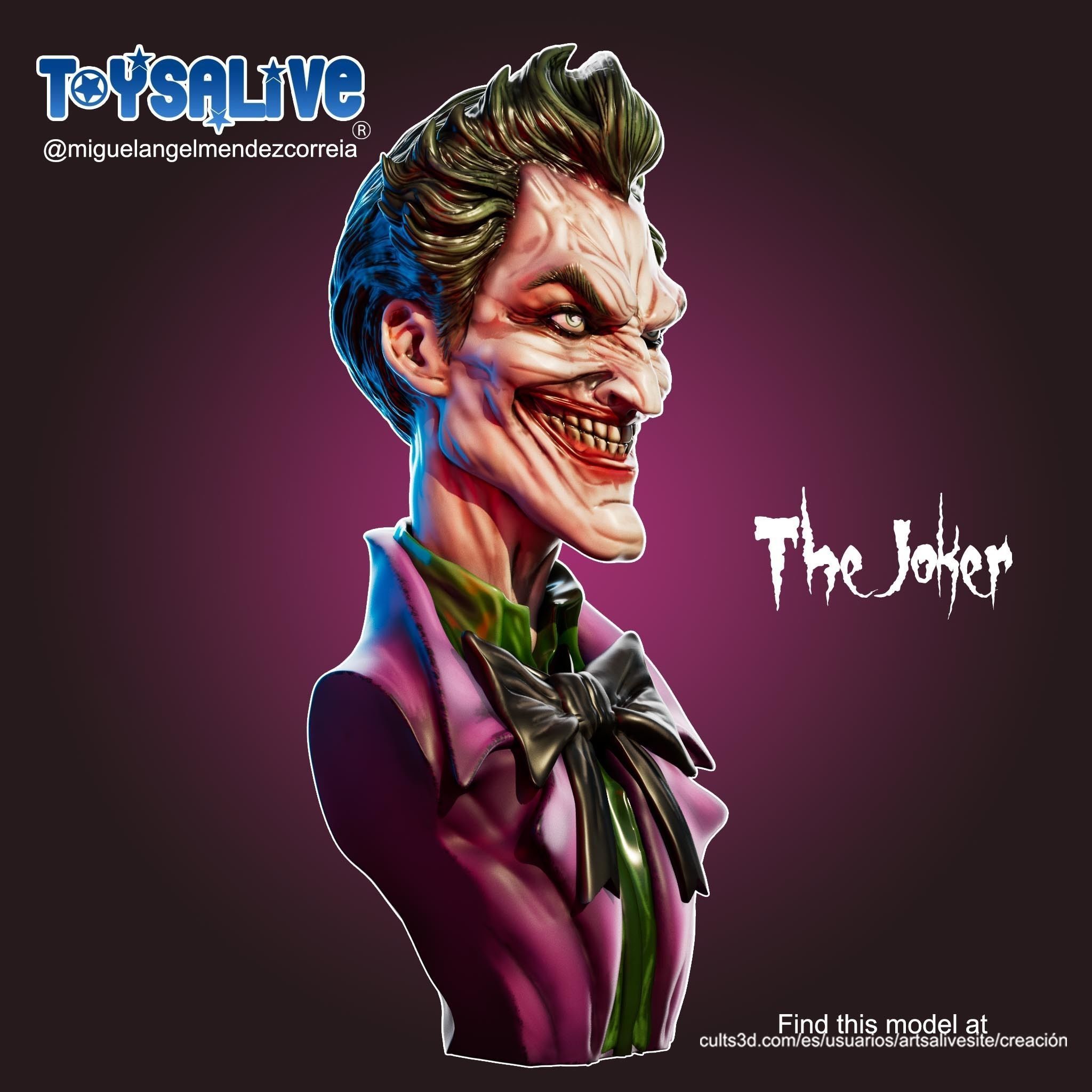THE JOKER BUST 3D print model_2