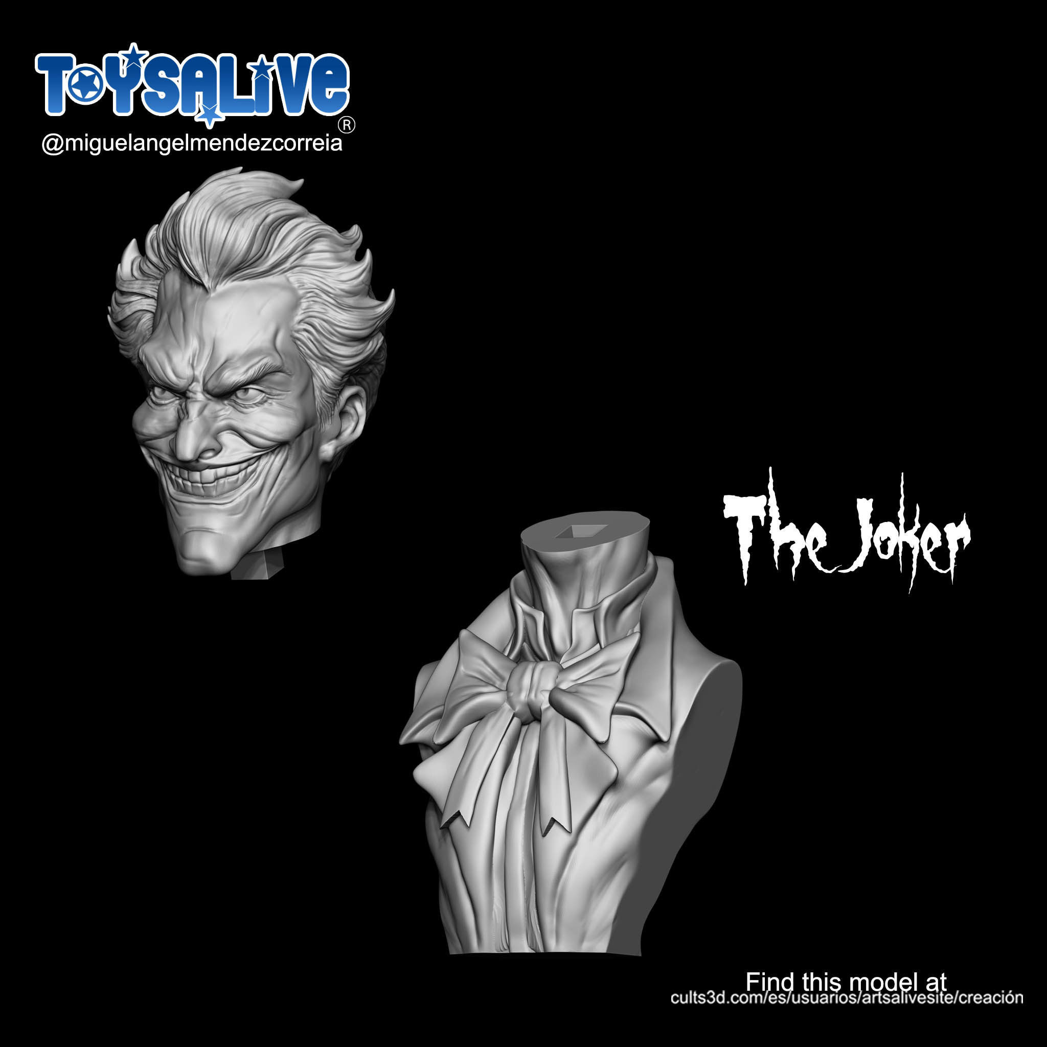 THE JOKER BUST 3D print model_11