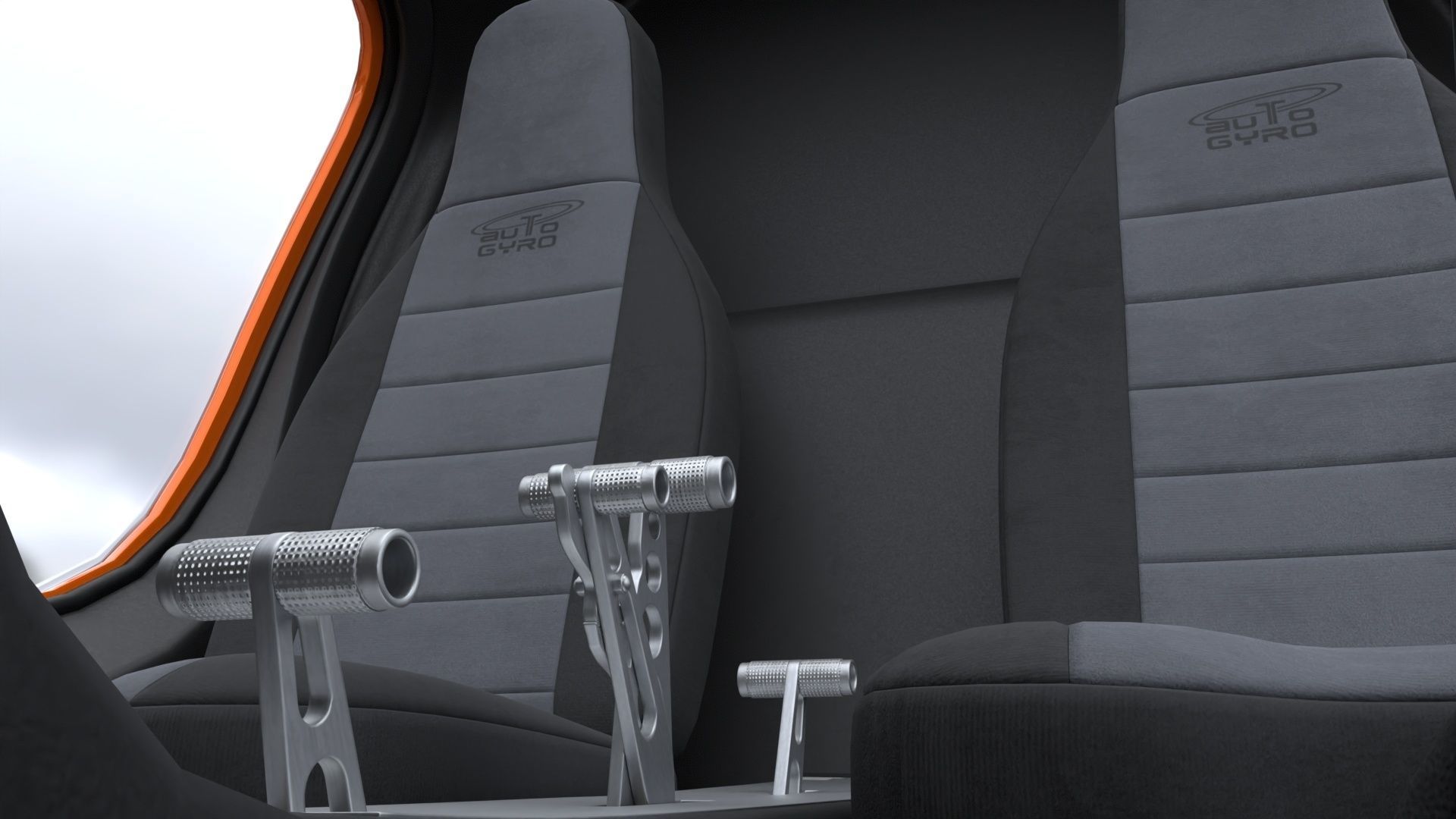 Gyroplane Autogyro Cavalon Orange 3D model_13