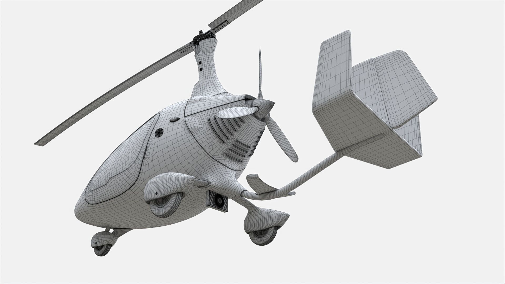 Gyroplane Autogyro Cavalon Orange 3D model_15