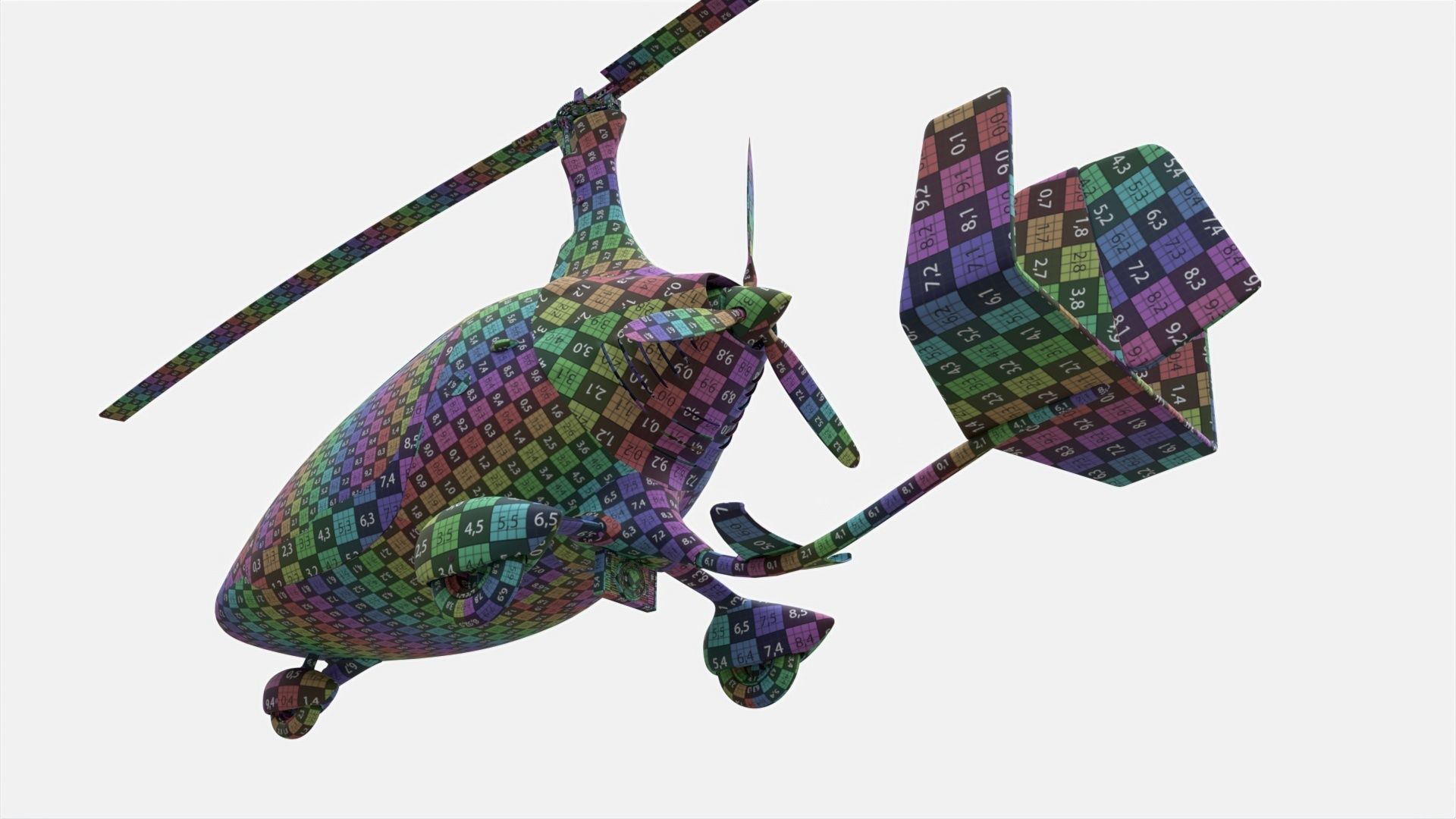 Gyroplane Autogyro Cavalon Orange 3D model_17