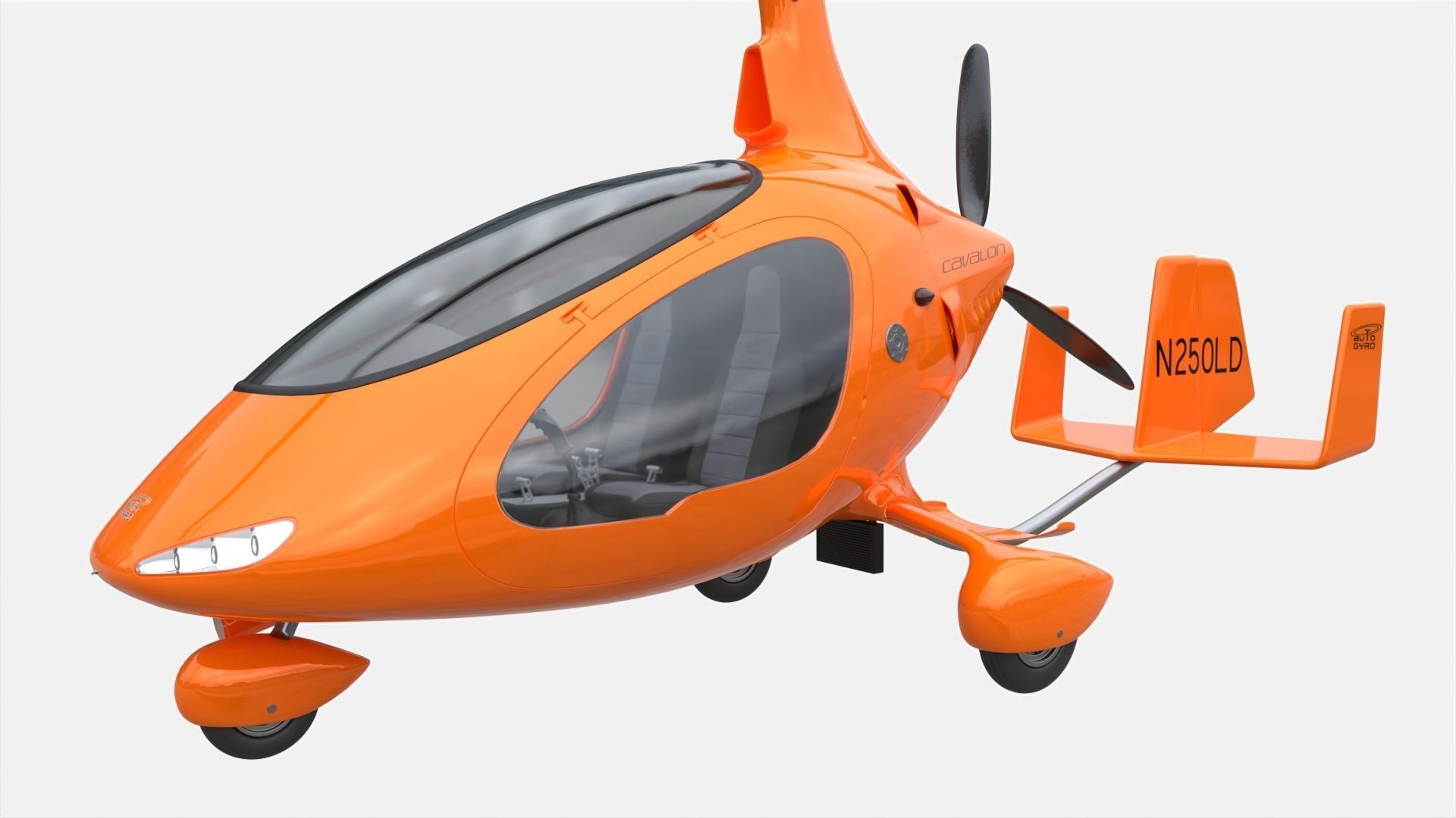 Gyroplane Autogyro Cavalon Orange 3D model_8