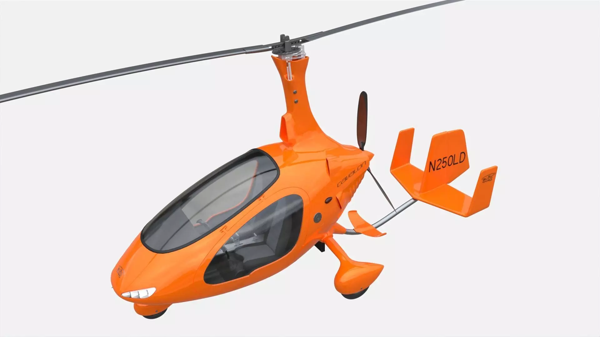Gyroplane Autogyro Cavalon Orange 3D model_0